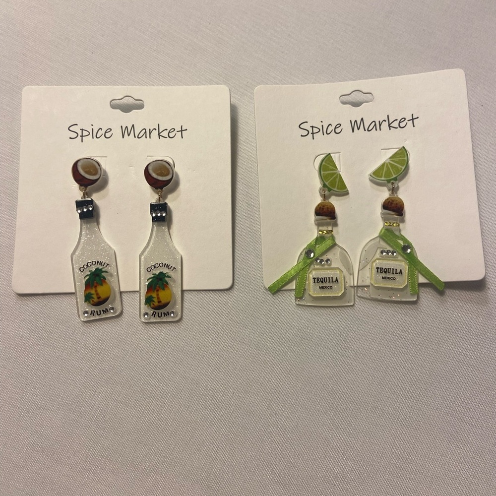 Coconut Rum and Tequila Earrings Set